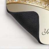 Moderne verzierte goldene Blumenelemente mit Perle Mousepad (Ecke)