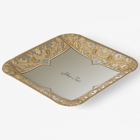 Moderne Verzierte Papierplatte Pappteller (Gewinkelt)