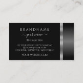 Moderne Verzierte Schwarz-Silber-Ornamente mit Log Visitenkarte (Rückseite)
