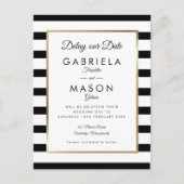 Moderne Verzögerung unser Datum verschoben Schwarz Postkarte (Vorderseite)