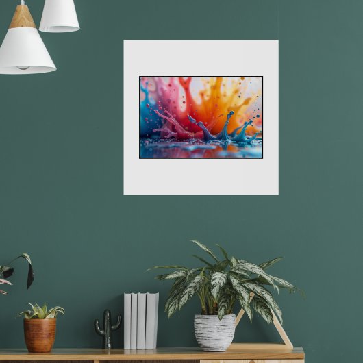 Moderne Vibrante Farbige Farb-Spritzer Poster - Ab (Wohnzimmer 1)