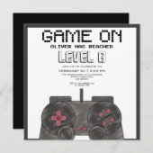 Moderne Videospiele Geburtstag Einladung (Vorne/Hinten)