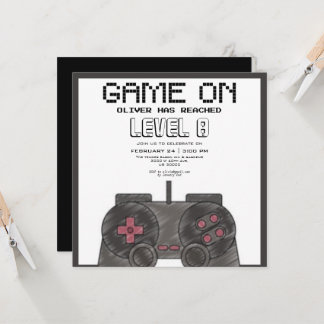 Moderne Videospiele Geburtstag Einladung