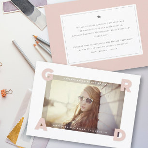 Moderne Vier-Ecken Abschlussfoto Einfache Fotograf Ankündigung