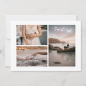Moderne Vier-Foto Save The Date (Vorderseite)