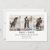 Moderne Vier-Foto Save The Date (Vorderseite)