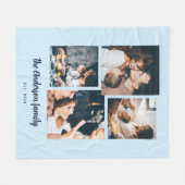 Moderne Vier FotoCollage | Blau Fleecedecke (Vorderseite (Horizontal))