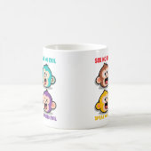 Moderne Vier Weise Affen Grafik Kunst Kaffeetasse (Mittel)
