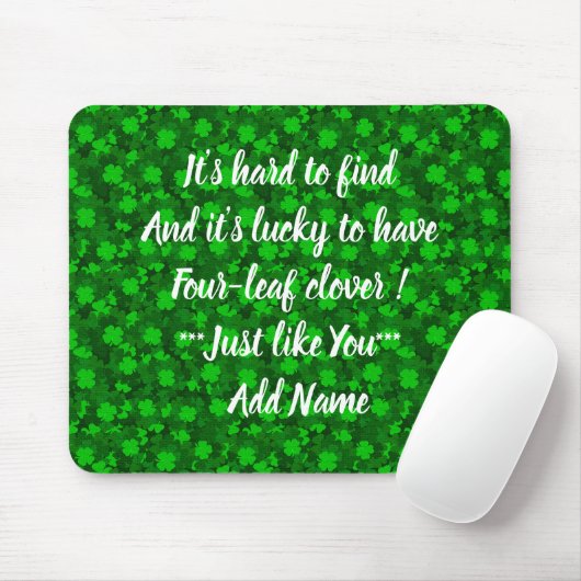 Moderne Vierblattklee-Blumen Mousepad (Mit Mouse)