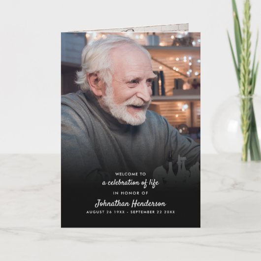 Moderne, vierseitige Feier mit 3 Fotos P Programm (Vorderseite)