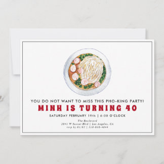 Moderne vietnamesische Phở 40. Geburtstagseinladun