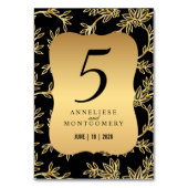 Moderne Viktorianische Goldflora Tischnummer (Rückseite)