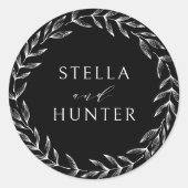 Moderne Viktorianische Monchrome-Grünheizung Runder Aufkleber (Vorderseite)