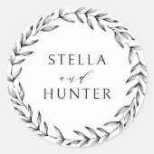 Moderne Viktorianische Monchrome-Grünheizung Runder Aufkleber (Vorderseite)