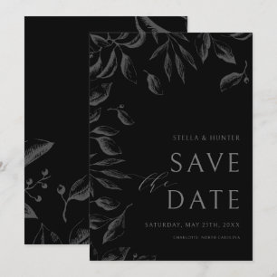 Moderne Viktorianische monochrome Grünflächen Save The Date