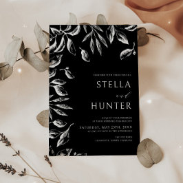 Moderne Viktorianische Schwarz-Weiß-Hochzeit Einladung