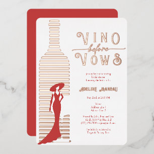 Moderne Vino vor den Hochzeitswein-Rosé-Junggesell Folieneinladung