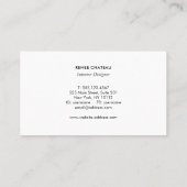 Moderne Vintag Elegante Schwarz-weiß Beruflich Visitenkarte (Rückseite)