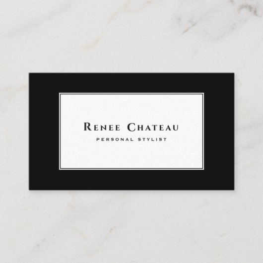 Moderne Vintag Elegante Schwarz-weiß Beruflich Visitenkarte (Vorderseite)