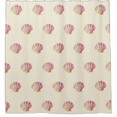 Moderne Vintag rosa-beige Muscheln Duschvorhang (Vorderseite)
