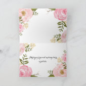 Moderne Vintag rosa Blumenüberdachung Einladung (Innenseite)