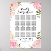 Moderne Vintag rosa Blumenübersicht Poster (Vorne)