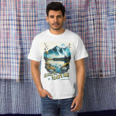 Moderne Vintage Abbildung Cooler Texteffekt Weiß T-Shirt