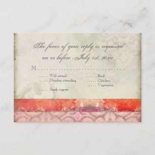 Moderne Vintage barocke Wirbel Hochzeitsträume, UA RSVP Karte