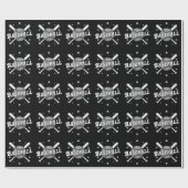 Moderne Vintage-Baseball Geschenkpapier (Flach)
