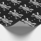 Moderne Vintage-Baseball Geschenkpapier (Ecke)