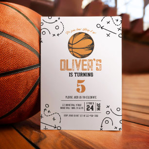Moderne Vintage-Basketball-Sporttaktiken Geburtsta Einladung