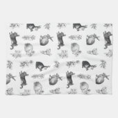 Moderne Vintage Bauernhäuser Osterkaninchen Geschirrtuch (Horizontal)