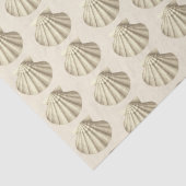 Moderne Vintage Beige-Braun-Muscheln auf Creme Seidenpapier (Detail)