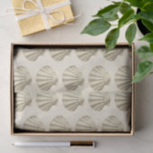 Moderne Vintage Beige-Braun-Muscheln auf Creme Seidenpapier (Geschenk)