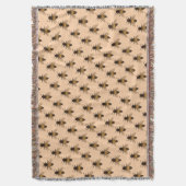 Moderne Vintage Biene Zeichne Throw Blanket Decke (Vorderseite Vertikal)