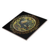 Moderne Vintage Bienen & Schmetterlinge im Spider' Fliese (Seite)