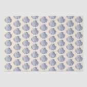 Moderne Vintage blaubeige Muscheln Seidenpapier (Vorderseite)
