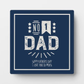 Moderne Vintage blaue Creme zum besten Vatertag Fotoplatte (Vorderseite)