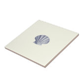 Moderne Vintage Blue Sea-Muschel auf Elfenbein Fliese (Seite)