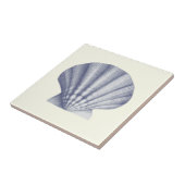 Moderne Vintage Blue Sea-Muschel auf Elfenbein Fliese (Seite)