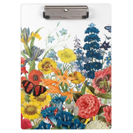 moderne Vintage Blume Klemmbrett (Vorderseite)