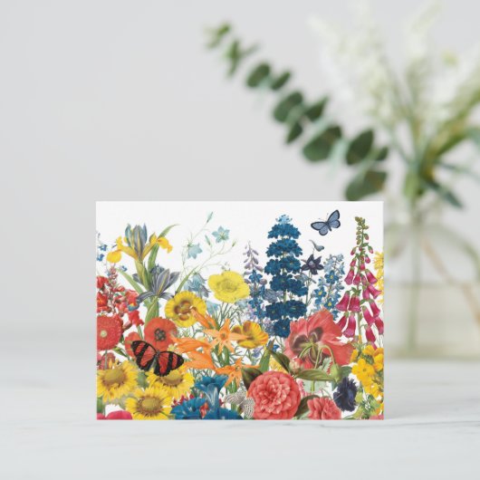 moderne Vintage Blume Postkarte (Stehend Vorderseite)