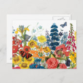 moderne Vintage Blume Postkarte (Vorne/Hinten)