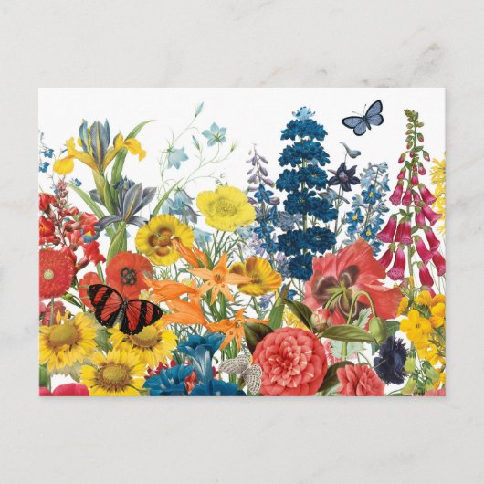 moderne Vintage Blume Postkarte (Vorderseite)