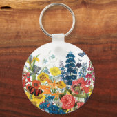 moderne Vintage Blume Schlüsselanhänger (Vorderseite)