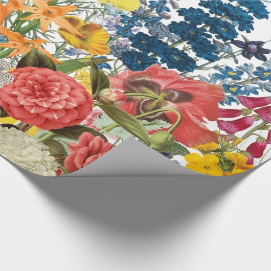 moderne Vintage Blumen Geschenkpapier (Ecke)