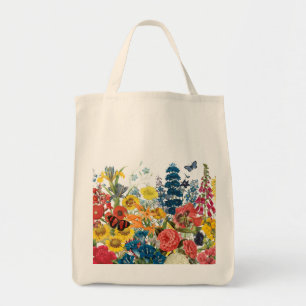 moderne Vintage-Blumen Tragetasche