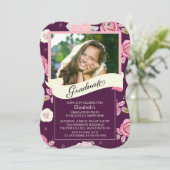 Moderne Vintage BlumenAbschluss-Einladung Einladung (Stehend Vorderseite)