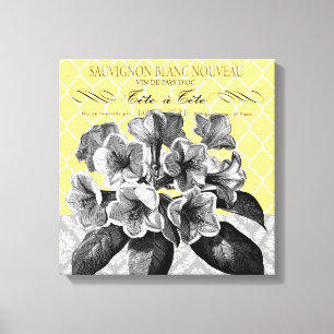 Moderne Vintage, blumengedehnte Leinwand