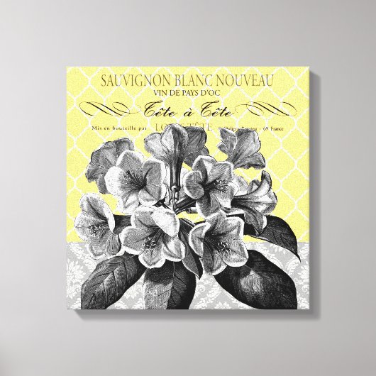 Moderne Vintage, blumengedehnte Leinwand (Vorderseite)